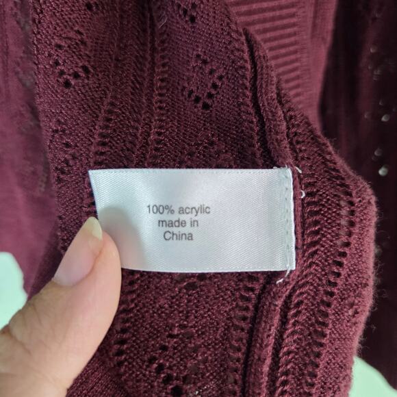 Lane Bryant Womens Classic 3/4 Sleeve Open Front Pointelle Shrug Size 22 24 - Picture 5 of 7